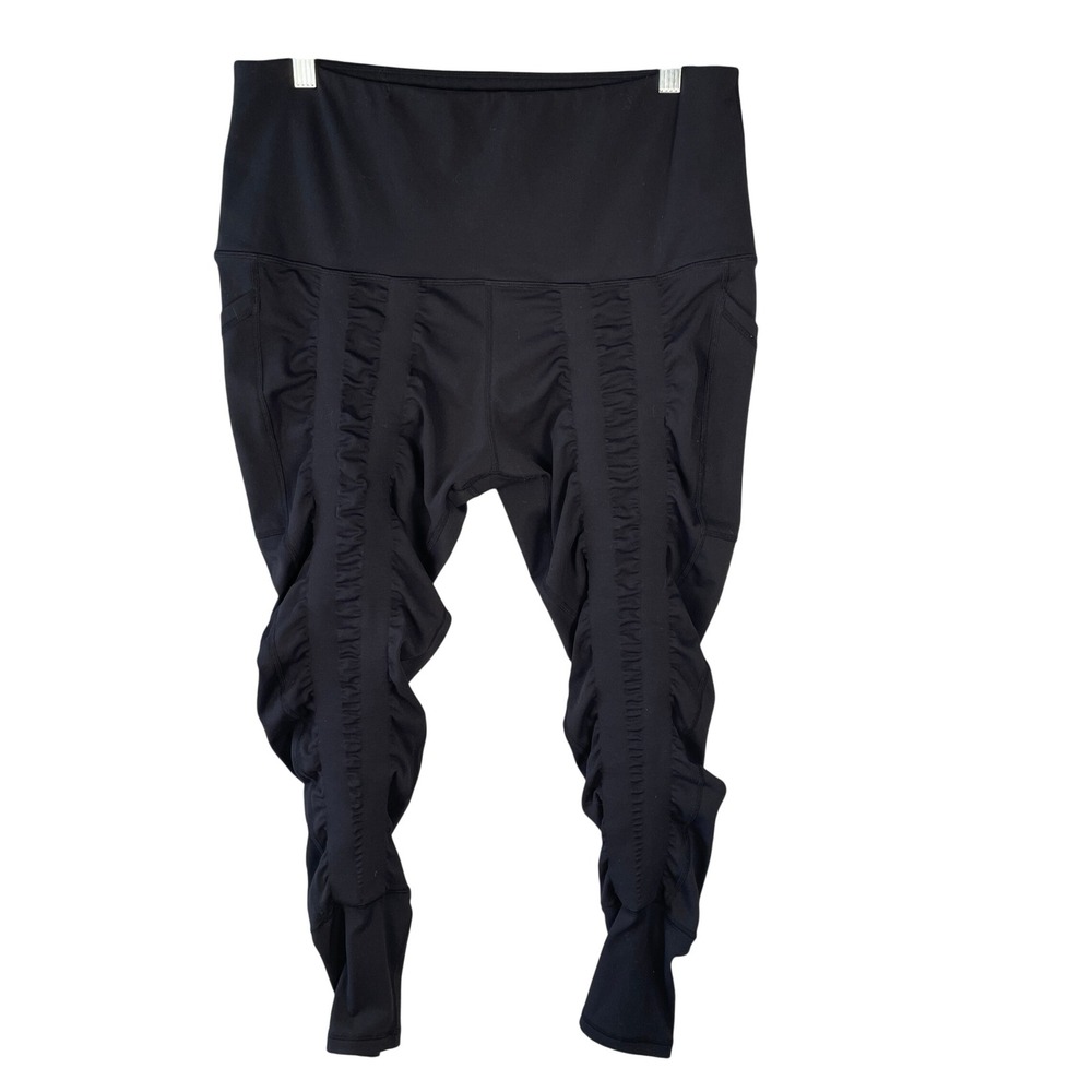 Sweetflexx Resistance Leggings Womens 14 Black Excellent Ruched SFXW00051-BLK